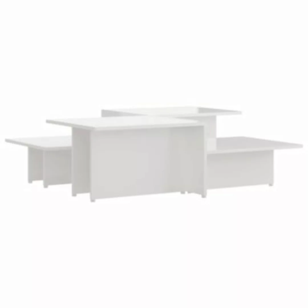 vidaXL Couchtische 2 Stk. Hochglanz-Weiß 111,5x50x33 cm Holzwerkstoff Couch günstig online kaufen