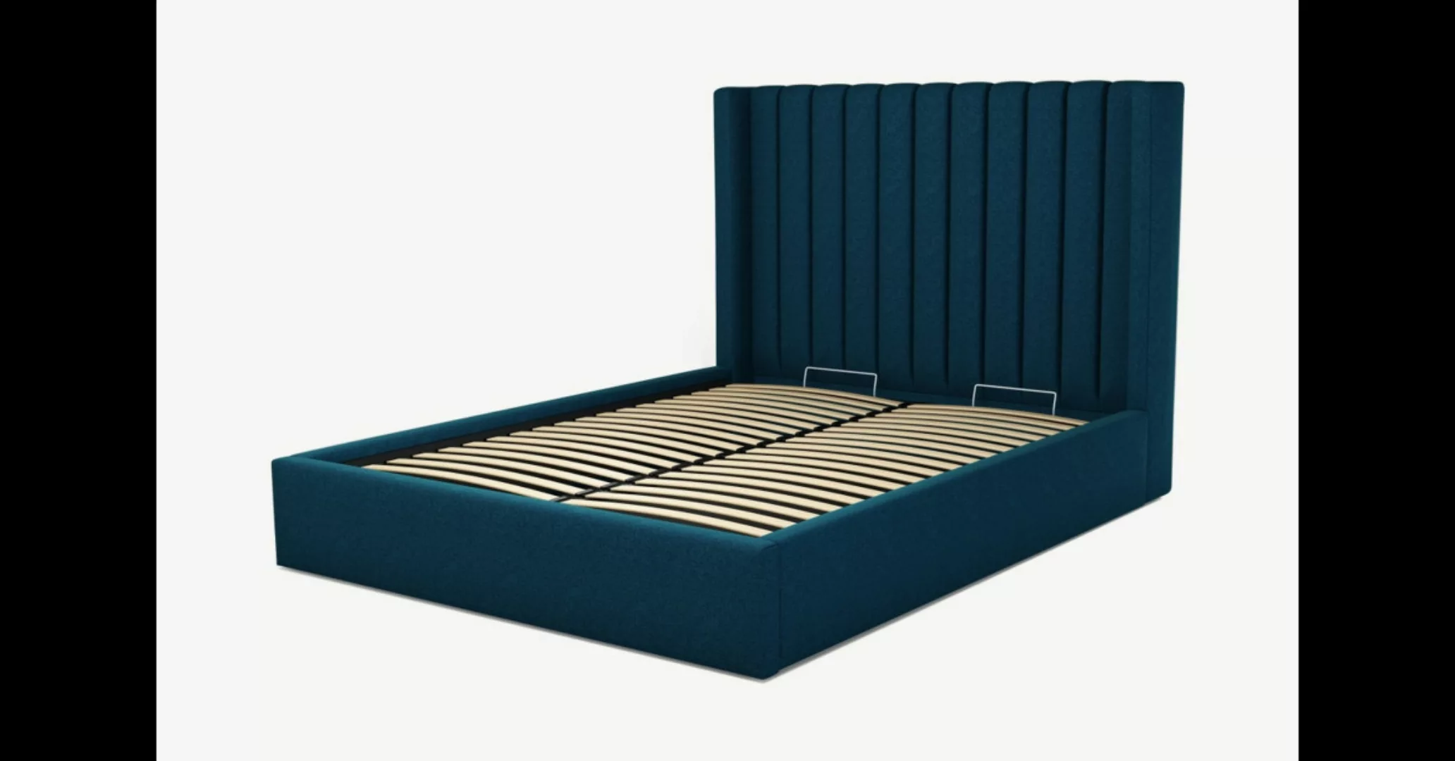 Cory Polsterbett mit Bettkasten (160 x 200 cm), Shetlandblau - MADE.com günstig online kaufen