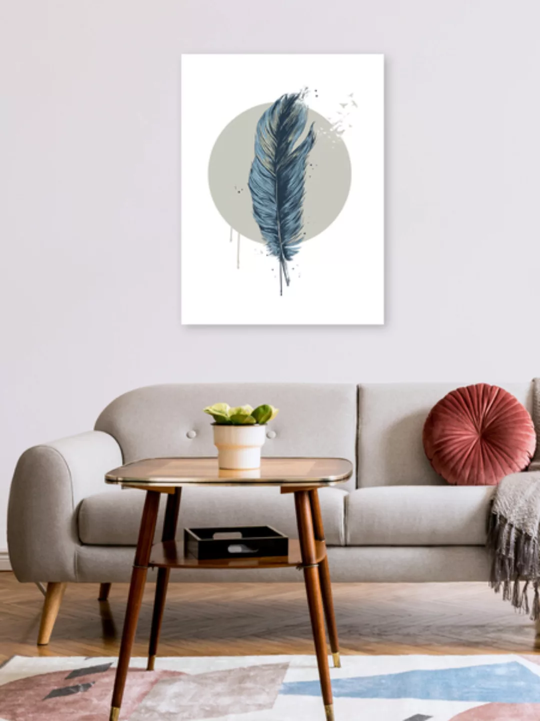 Poster / Leinwandbild - Feather In a Circle günstig online kaufen