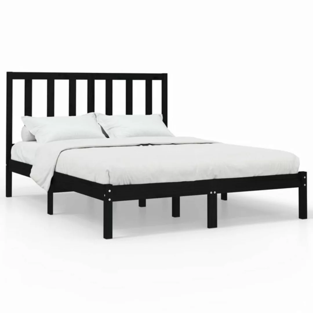 vidaXL Bett Massivholzbett Schwarz 120x200 cm günstig online kaufen