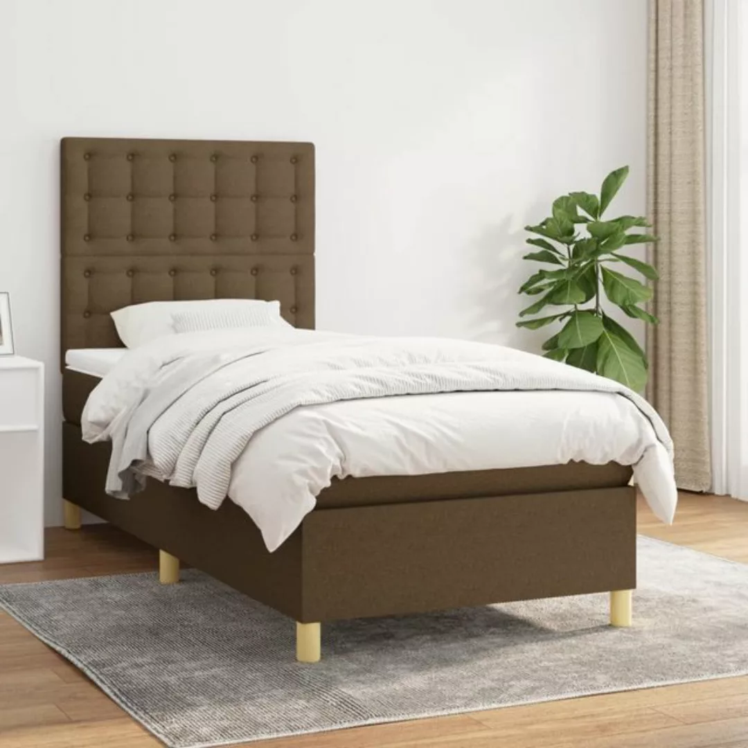 vidaXL Bettgestell Boxspringbett mit Matratze Creme 90x200 cm Stoff Bett Be günstig online kaufen