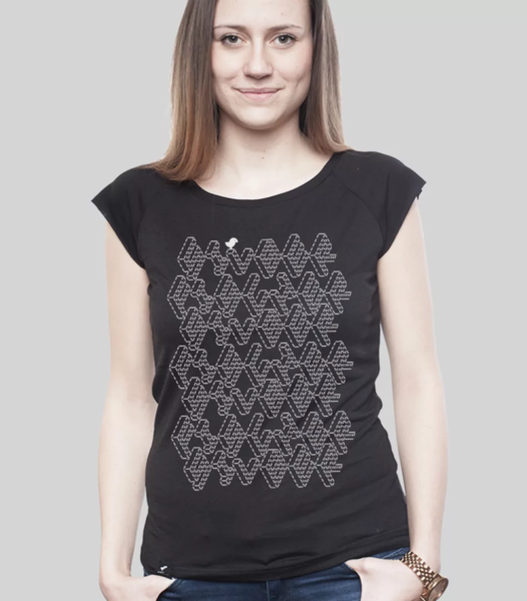 Bamboo Raglan Shirt Women Black "Ascii" günstig online kaufen