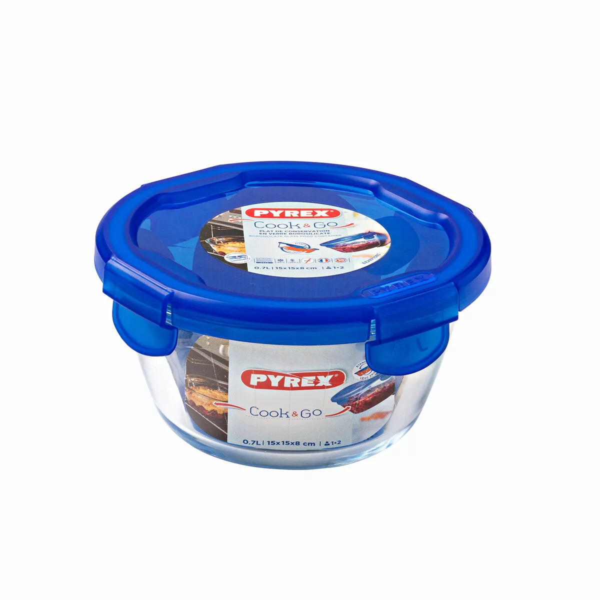 Lunchbox Hermetisch Pyrex Cook & Go 15,5 X 15,5 X 8,5 Cm Blau 700 Ml Glas ( günstig online kaufen