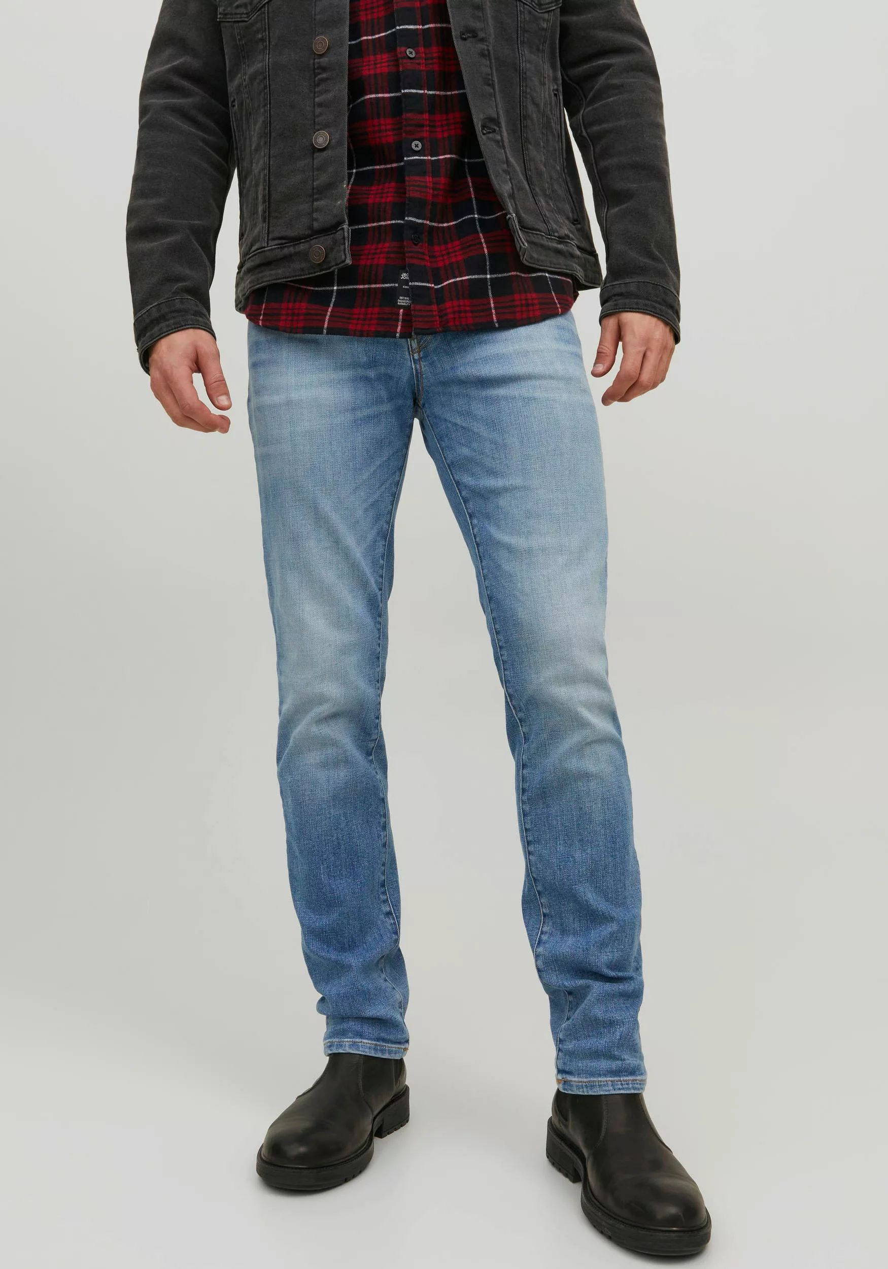 Jack & Jones Herren Jeans JJITIM JJDAVIS JJ 074 - Slim Fit - Blau - Blue De günstig online kaufen