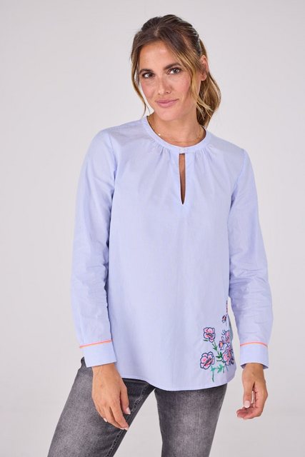 Lieblingsstück Klassische Bluse OdeliaL mit Streifendessin, Bluemstickerei, günstig online kaufen