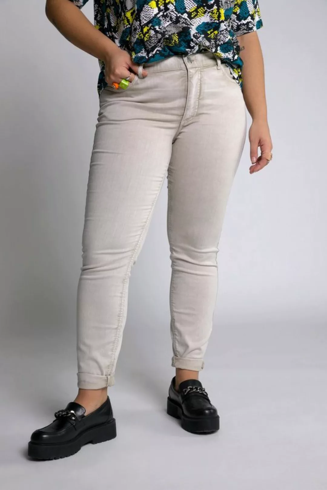 Studio Untold Funktionshose Skinny Jeans High Waist schmal Color Denim günstig online kaufen