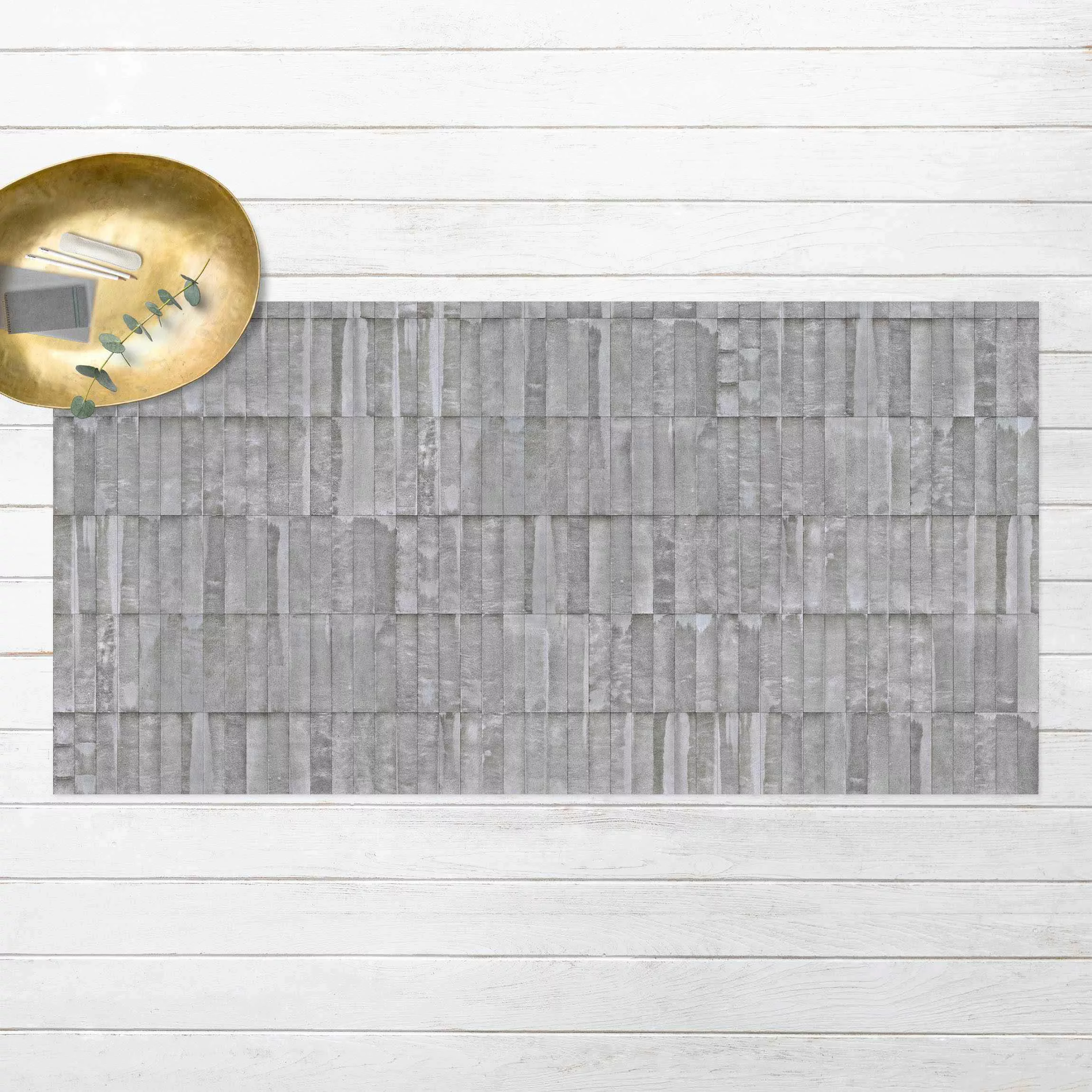 Vinyl-Teppich Beton Ziegeltapete günstig online kaufen