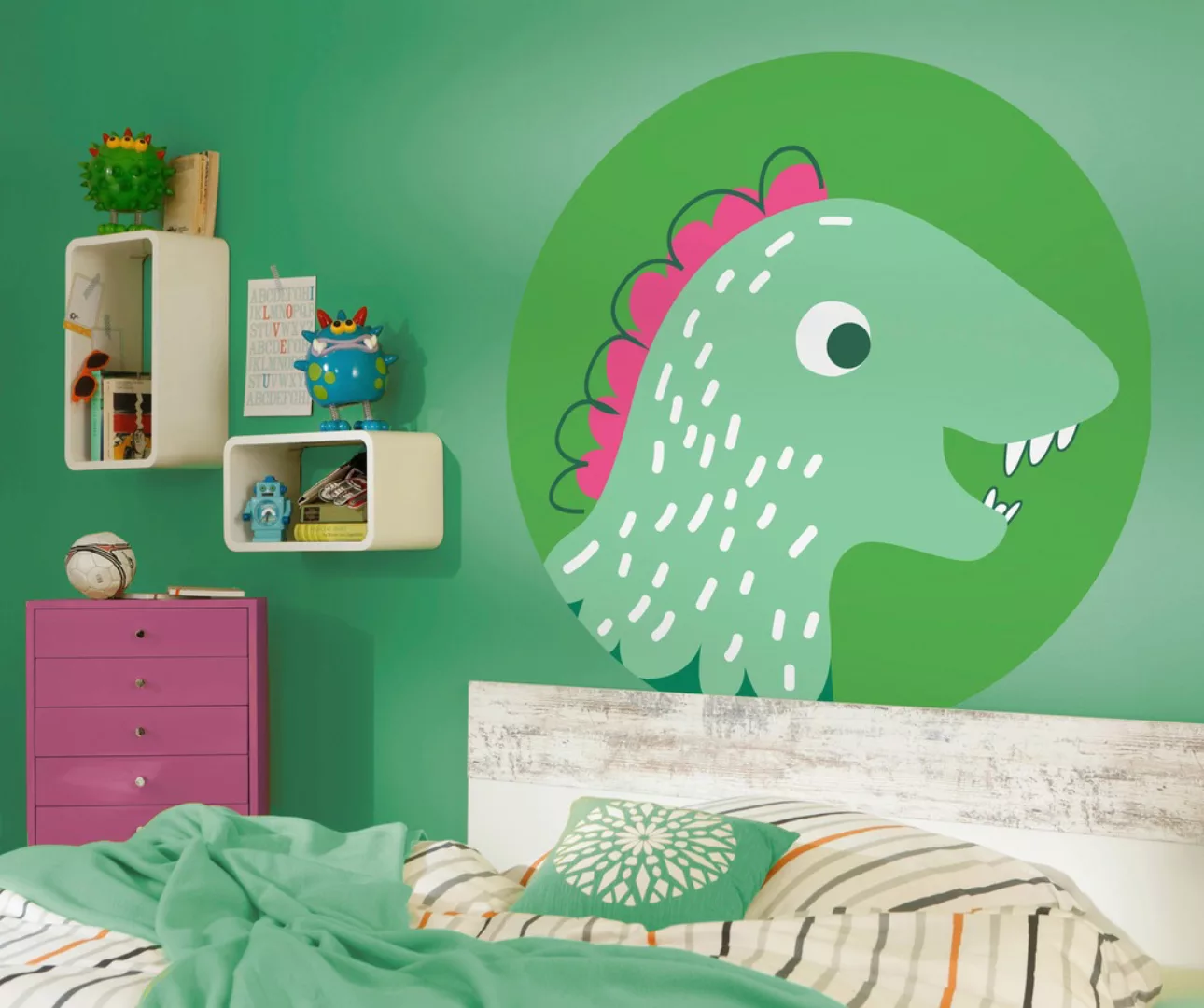 Komar Vliesfototapete Dot Little DinoTyranno selbstklebend Ø 125 cm günstig online kaufen