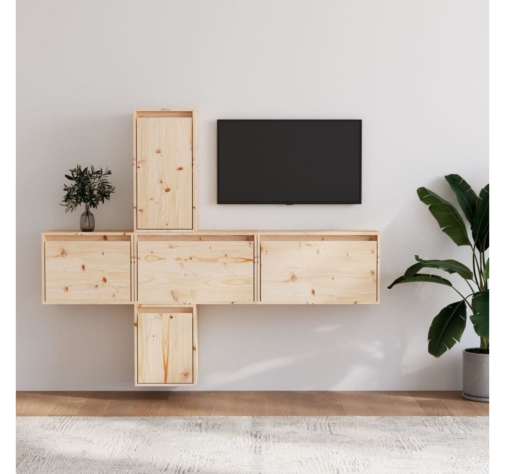 vidaXL TV-Schrank TV-Schränke 5 Stk Massivholz Kiefer Lowboard Lowboard günstig online kaufen