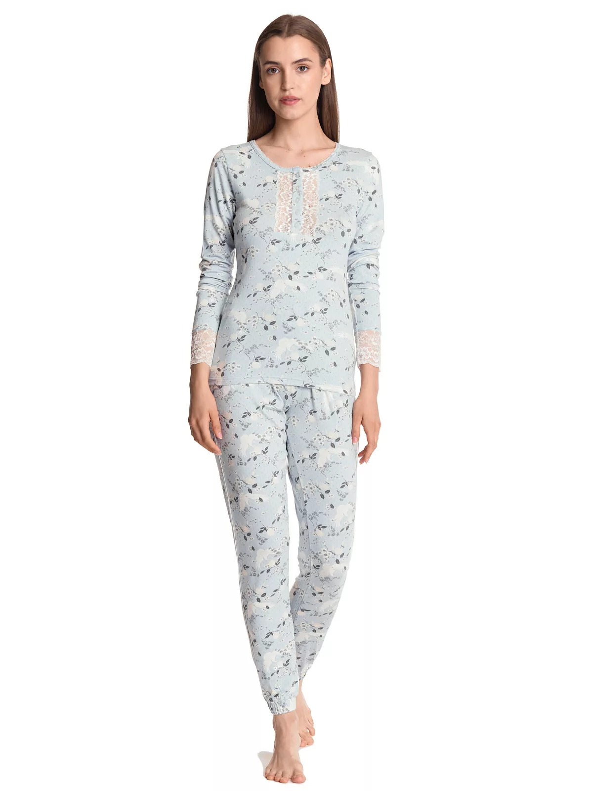 Vive Maria Blue Dawn Damen Pyjama blau allover günstig online kaufen