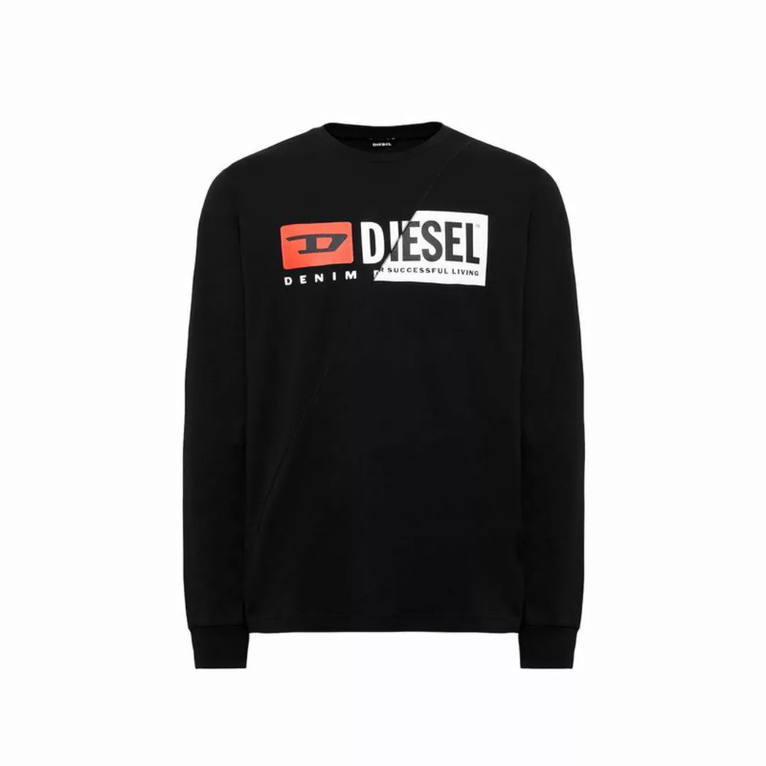 DIESEL Herren Langarmshirt - T-Diego-LS-Cuty, Pullover, Logo, Rundhals Schw günstig online kaufen