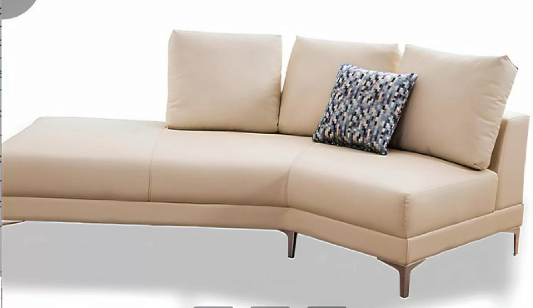 Xlmoebel Chaiselongue Dreisitzer Ledersofa mit modernem Design für das Wohn günstig online kaufen