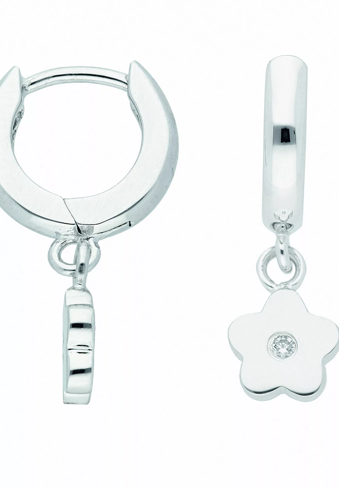 Adelia´s Paar Ohrhänger "925 Silber Ohrringe Creolen Blüte Ø 11,9 mm", mit günstig online kaufen