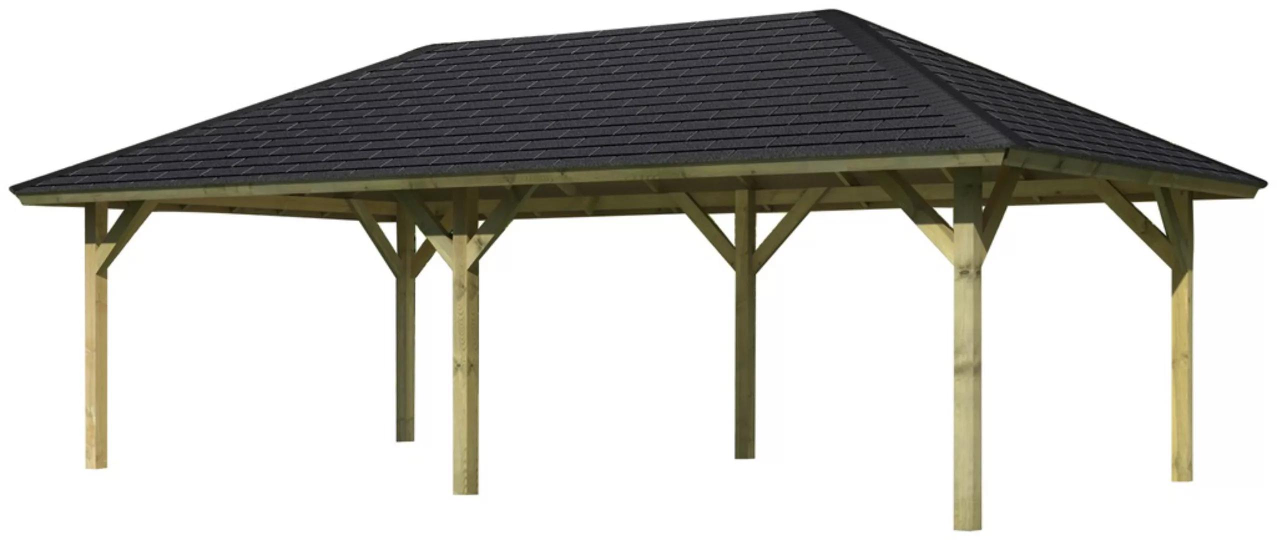 Karibu Pavillon "Holm 2", (Set), BxTxH: 431x778x318 cm, mit schwarzen Dachs günstig online kaufen