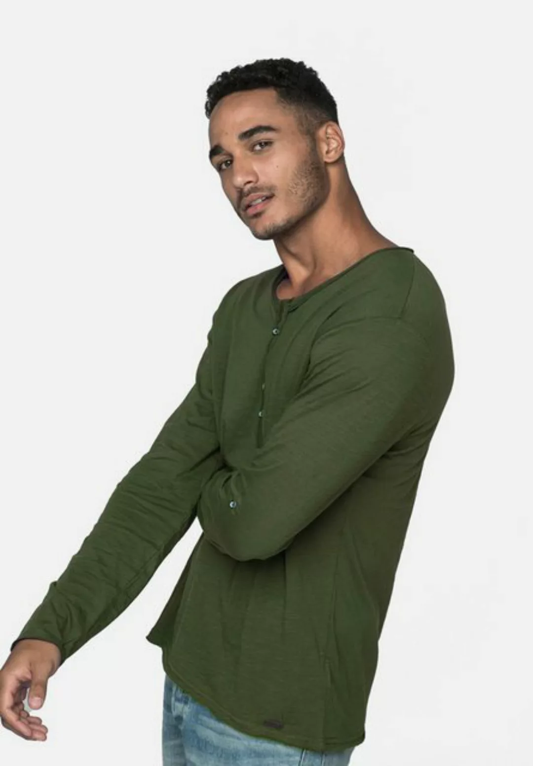 Key Largo Henleyshirt Ginger vintage Look uni Basic MLS00038 mit Knopfleist günstig online kaufen