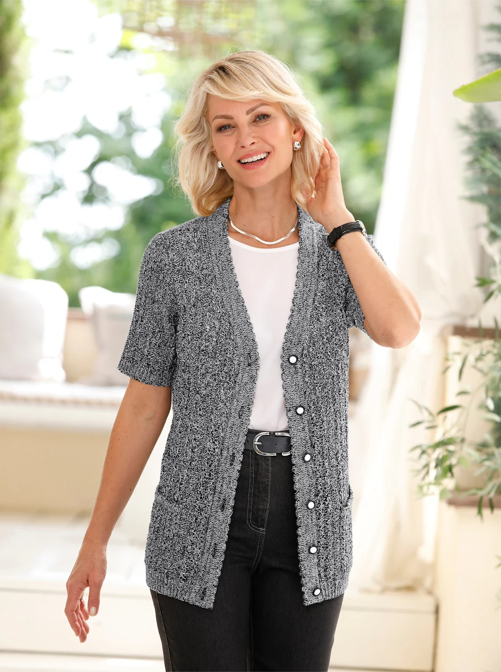 Classic Basics Ajourstrickjacke günstig online kaufen