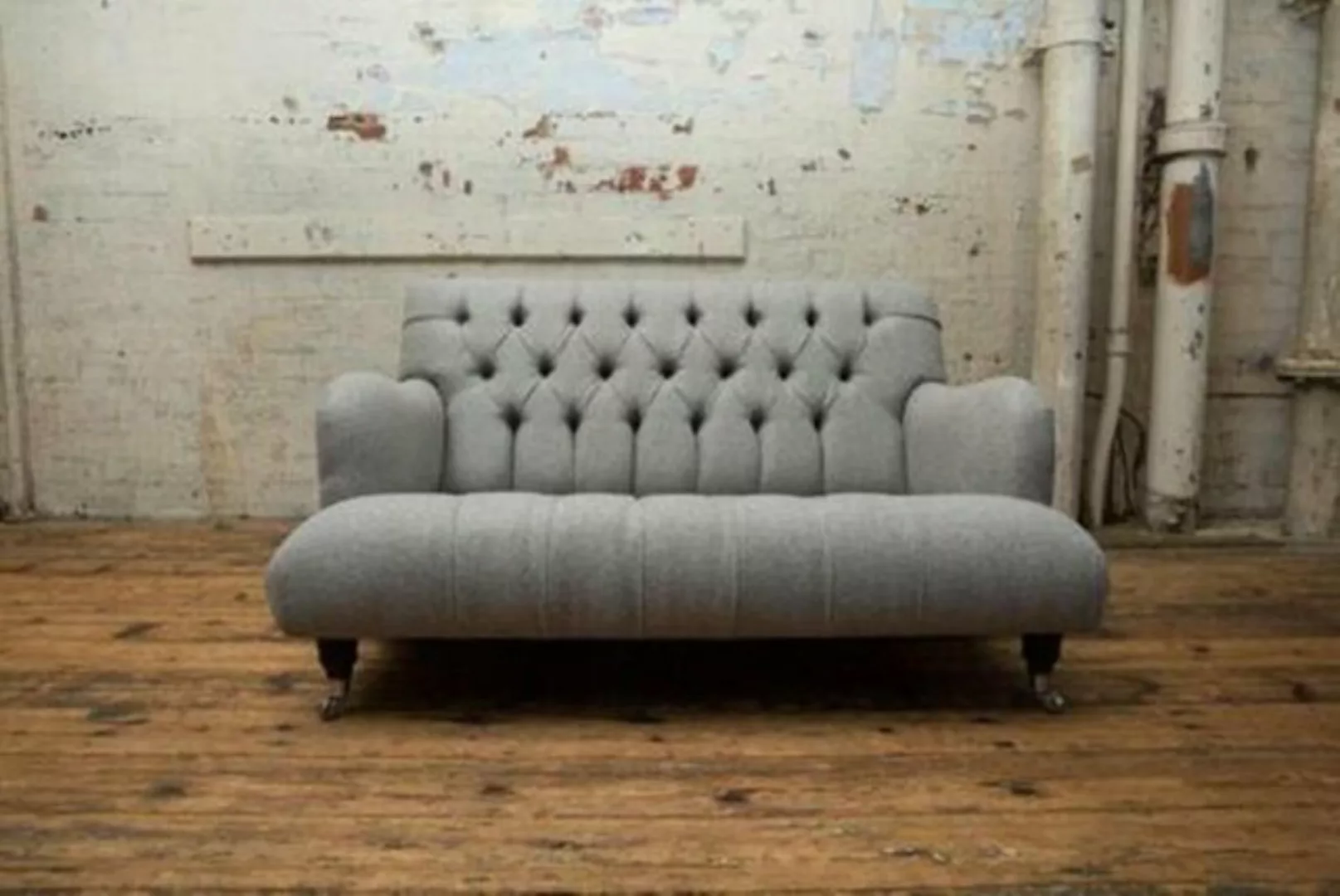 JVmoebel Chesterfield-Sofa, Design Klassische Textil Sofa 2 Sitzer Couch Po günstig online kaufen