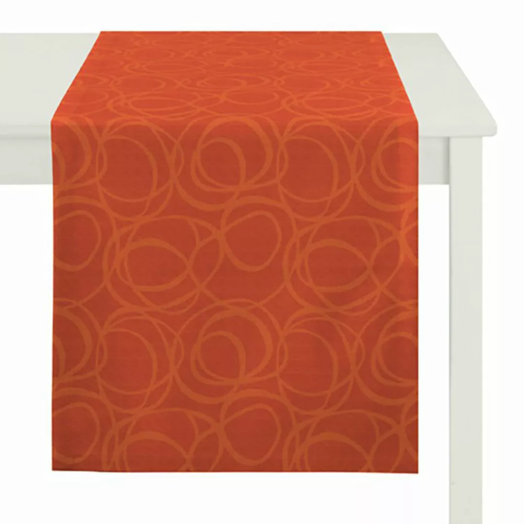 home24 Apelt Tischläufer Alabama Rot /Orange Kunstfaser Modern 48x140 cm (B günstig online kaufen