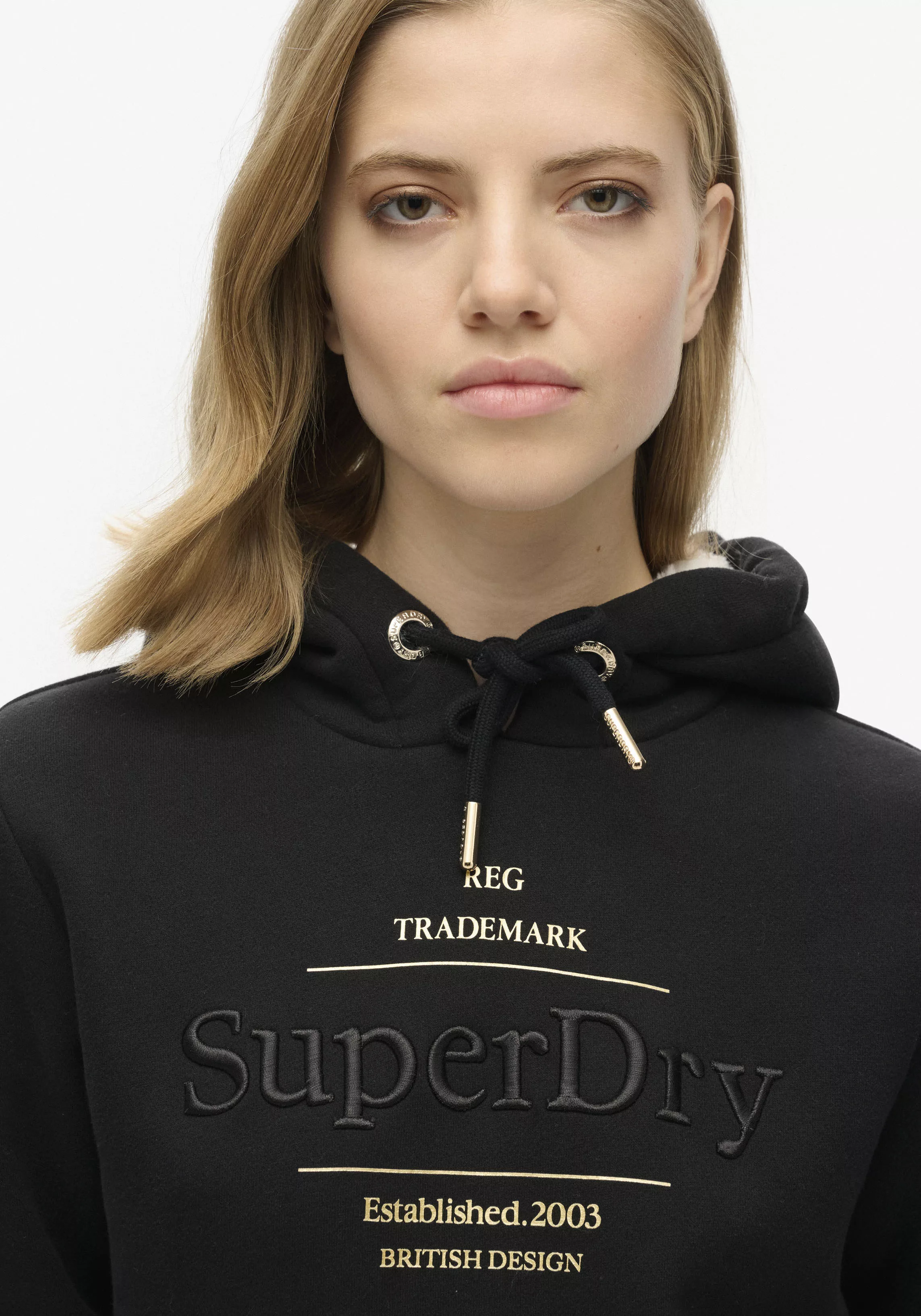 Superdry Kapuzensweatshirt Luxe Metallic Logo Hoodie günstig online kaufen