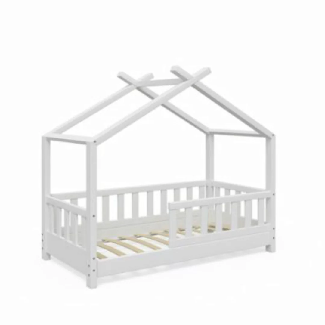 VitaliSpa Kinderbett Design 70x140 cm mit Zaun Weiß weiß Gr. 70 x 140 günstig online kaufen