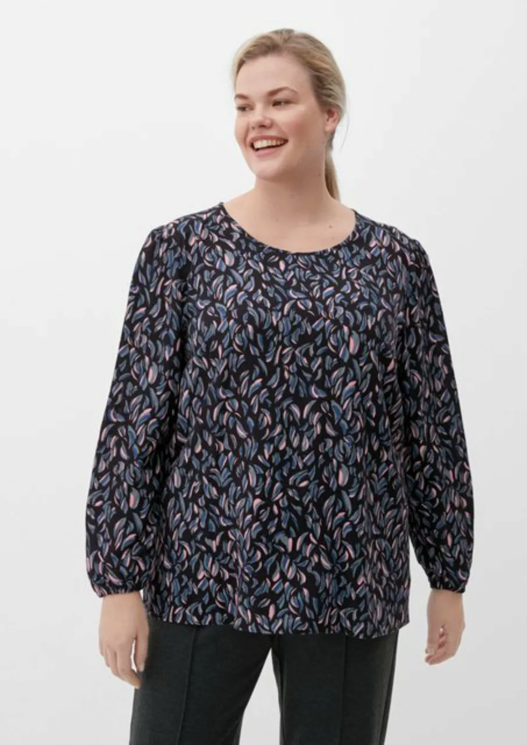 TRIANGLE Langarmbluse Bluse aus Viskosecrêpe Raffung günstig online kaufen