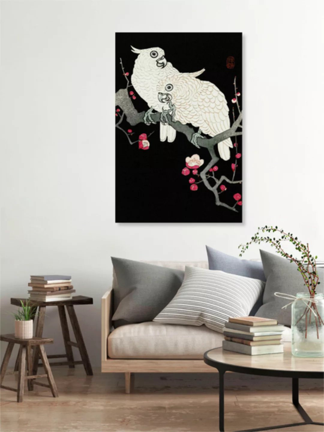 Poster / Leinwandbild - Ohara Koson: Zwei Kakadus Und Pflaumenblüte günstig online kaufen