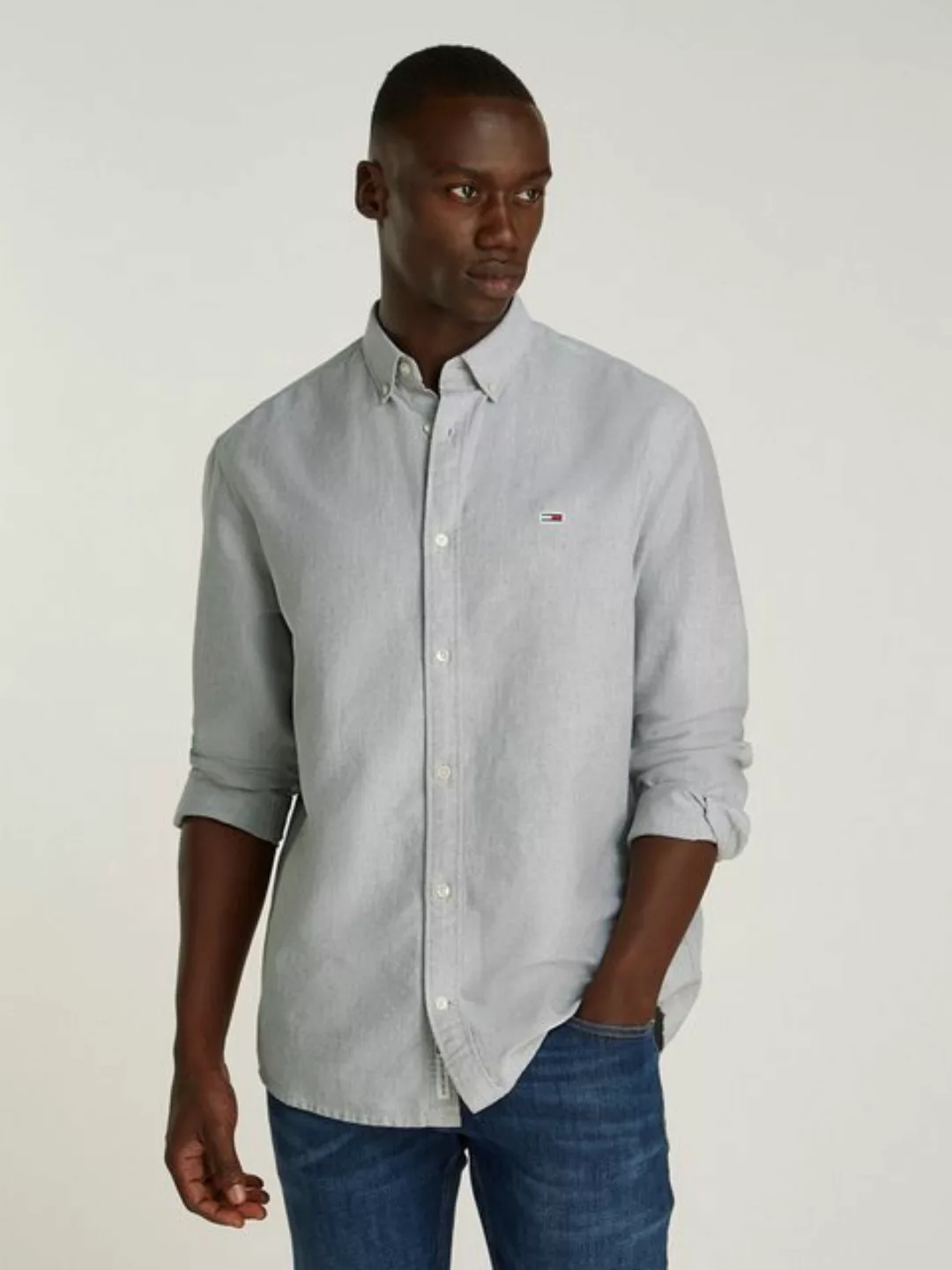 Tommy Jeans Langarmhemd "TJM ENTRY REG OXFORD SHIRT", mit Logoprägung günstig online kaufen