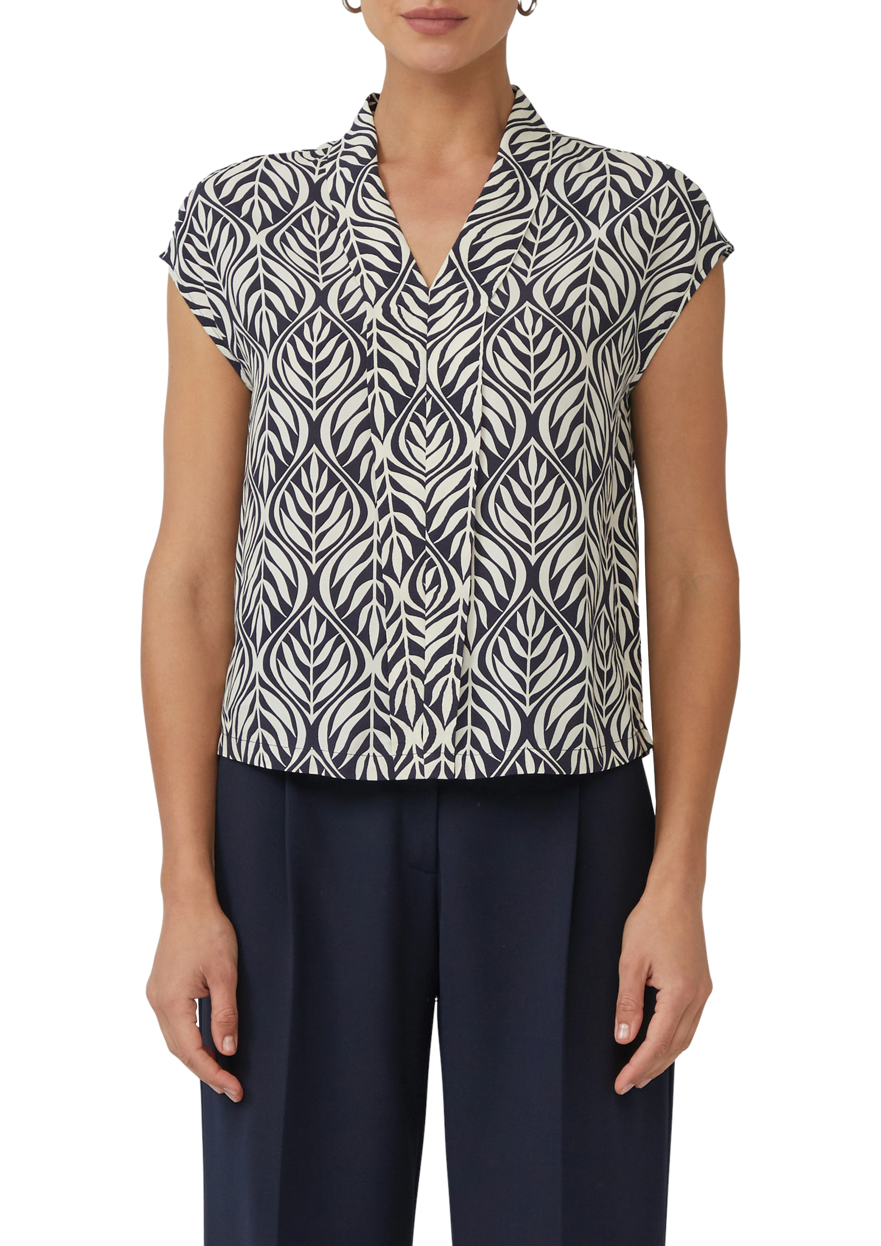 s.Oliver BLACK LABEL Kurzarmbluse, mit All-Over Print günstig online kaufen