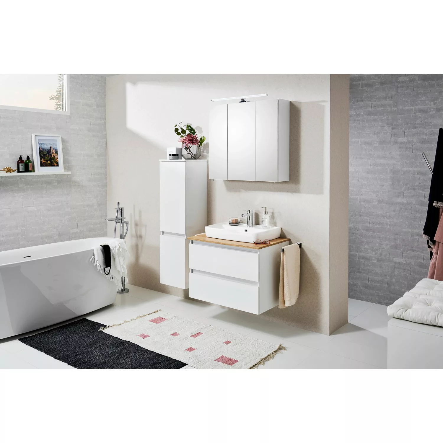 Pelipal Waschbeckenunterschrank Quickset 360 Weiß Glanz 78 cm günstig online kaufen