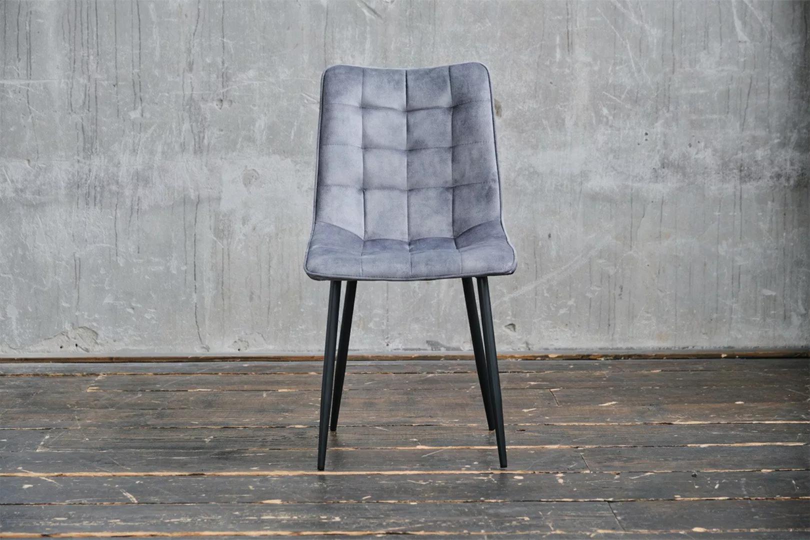 KAWOLA Stuhl CLARA Esszimmerstuhl Velvet grau günstig online kaufen