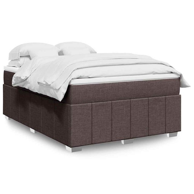 vidaXL Boxspringbett, Boxspringbett mit Matratze Dunkelbraun 140x190 cm Sto günstig online kaufen