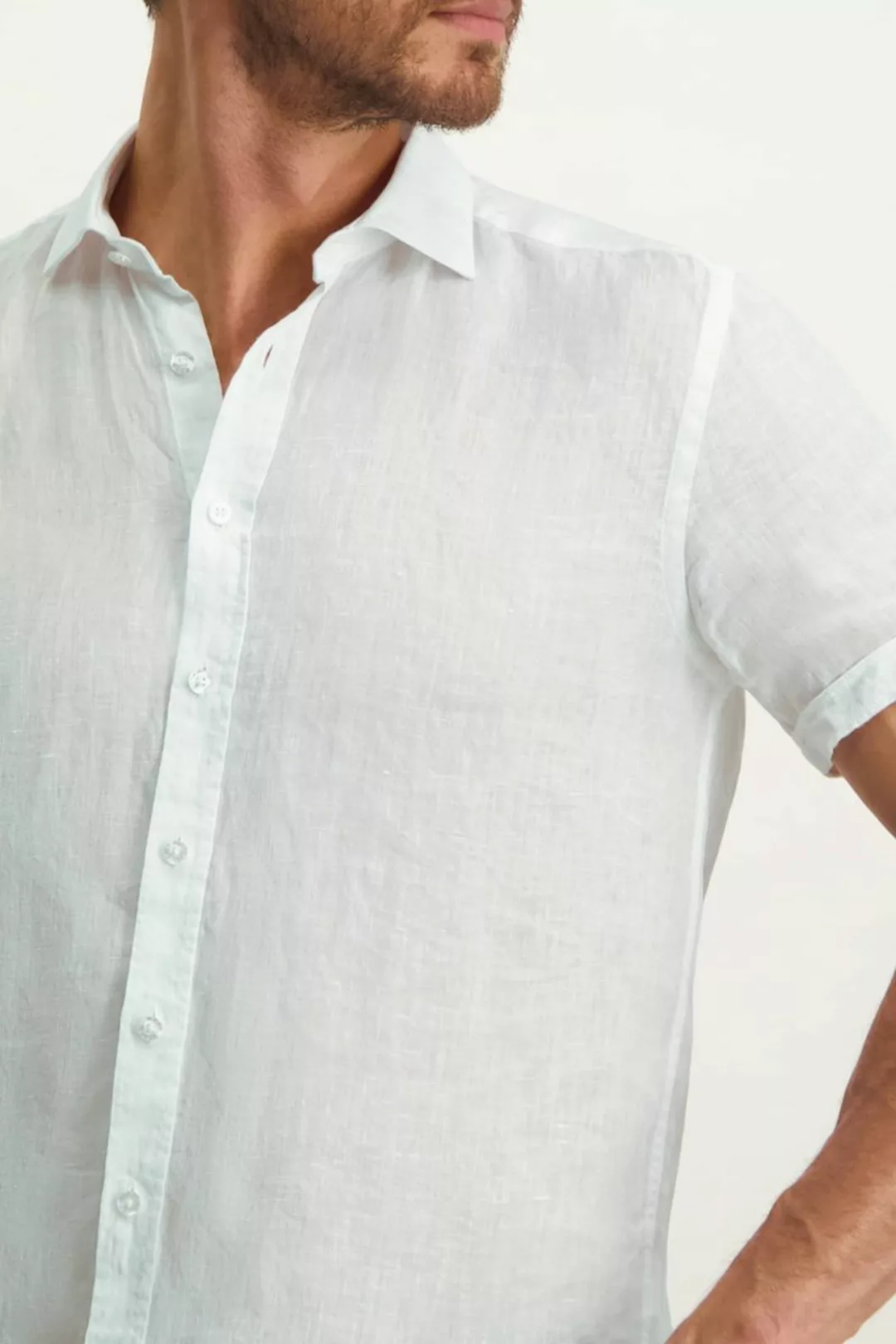 State Of Art Short Sleeve Hemd Leinen Weiß - Größe M günstig online kaufen