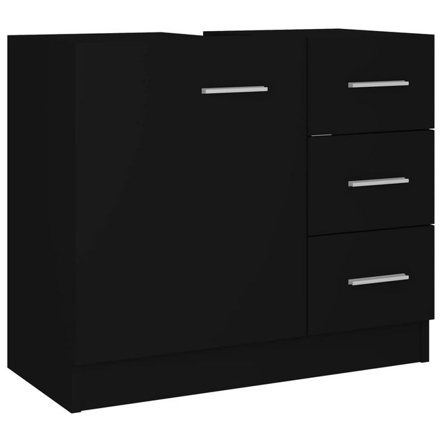 vidaXL Waschbeckenunterschrank Waschbeckenschrank Schwarz 63x30x54 cm Holzw günstig online kaufen