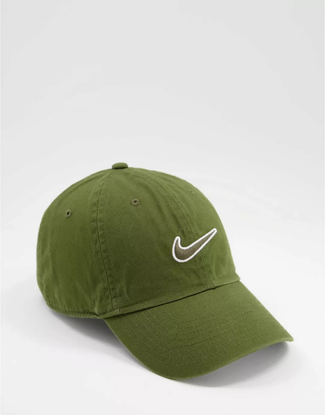 Nike H86 – Kappe in Khaki mit aufgesticktem Swoosh-Logo aus gewaschener Bau günstig online kaufen