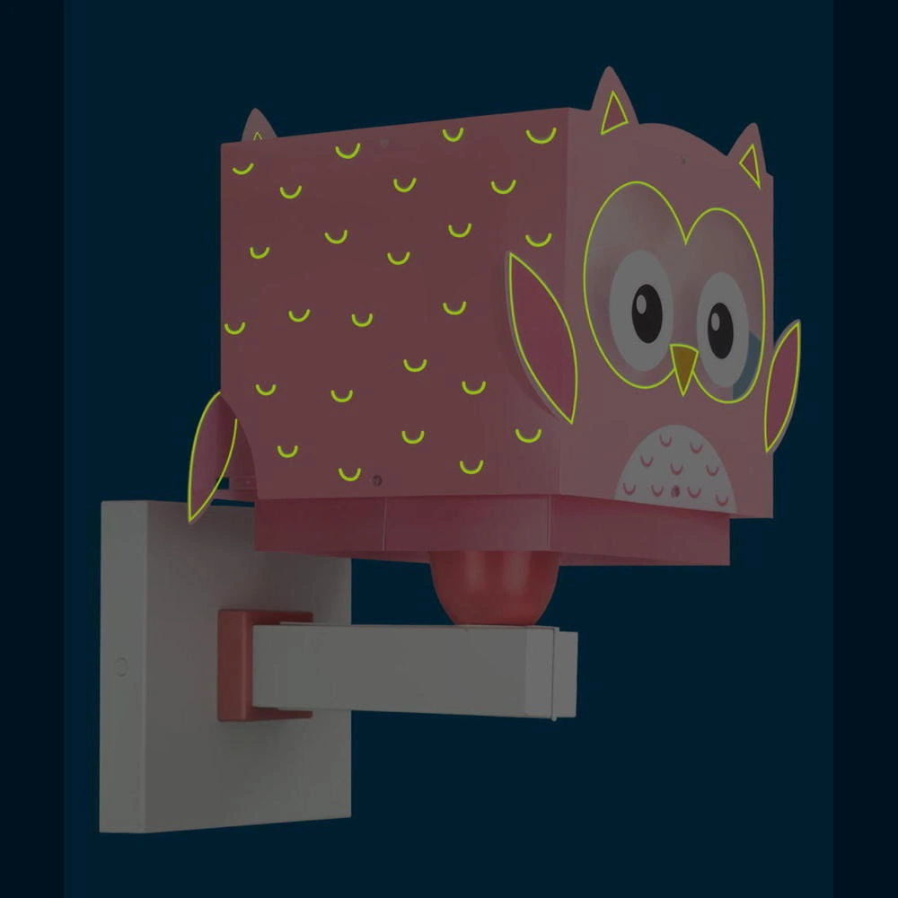 Dalber Wandleuchte Little Owl mit Stecker, rosa, E27 günstig online kaufen