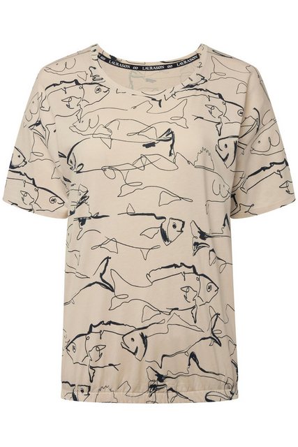 Laurasøn Rundhalsshirt T-Shirt oversized Fische-Print Rundhals OEKO-TEX günstig online kaufen