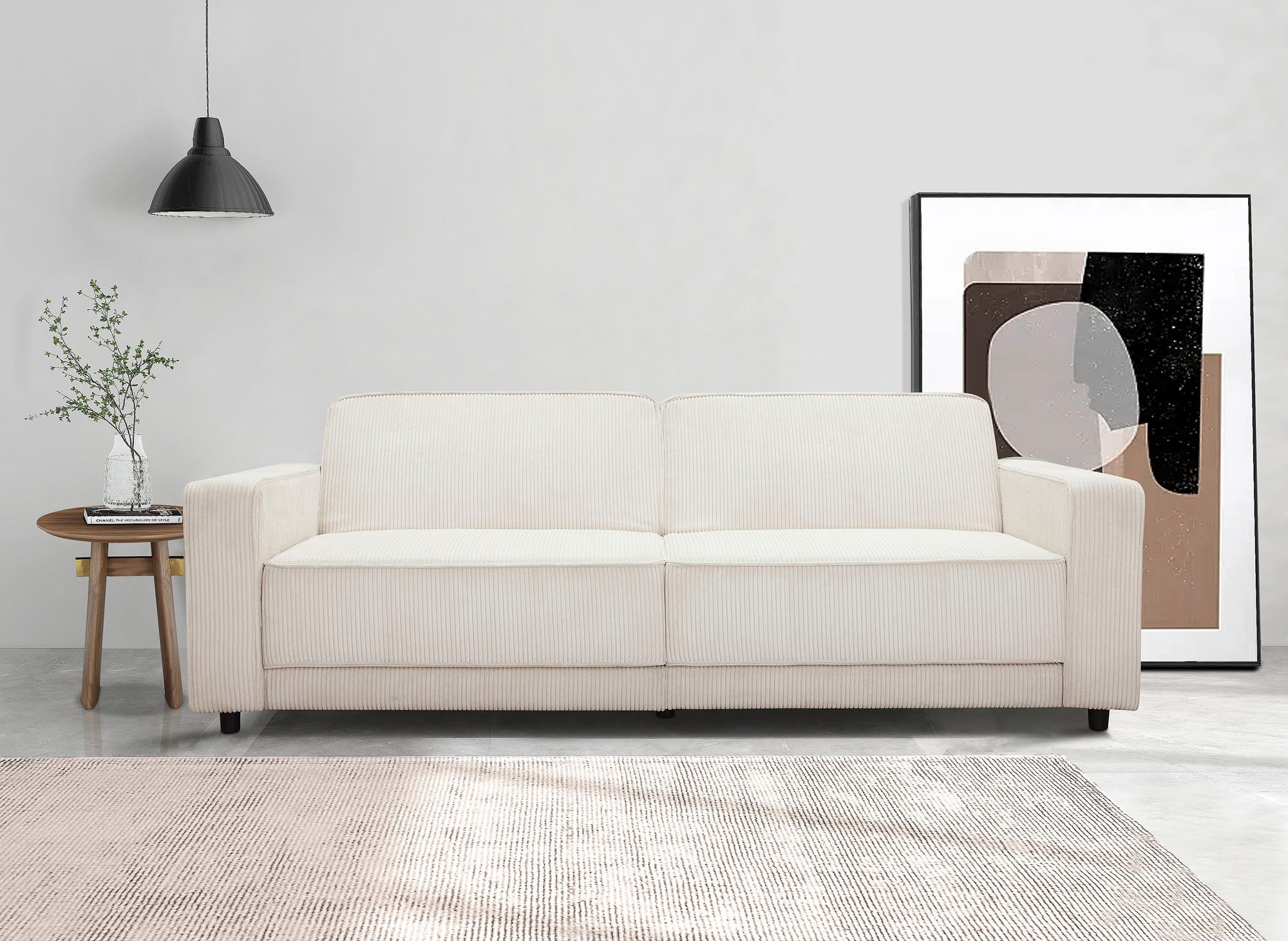 Dorel Home 3-Sitzer "ALLIE Schlafsofa 225 cm", Bett-Funktion (108/190cm), t günstig online kaufen