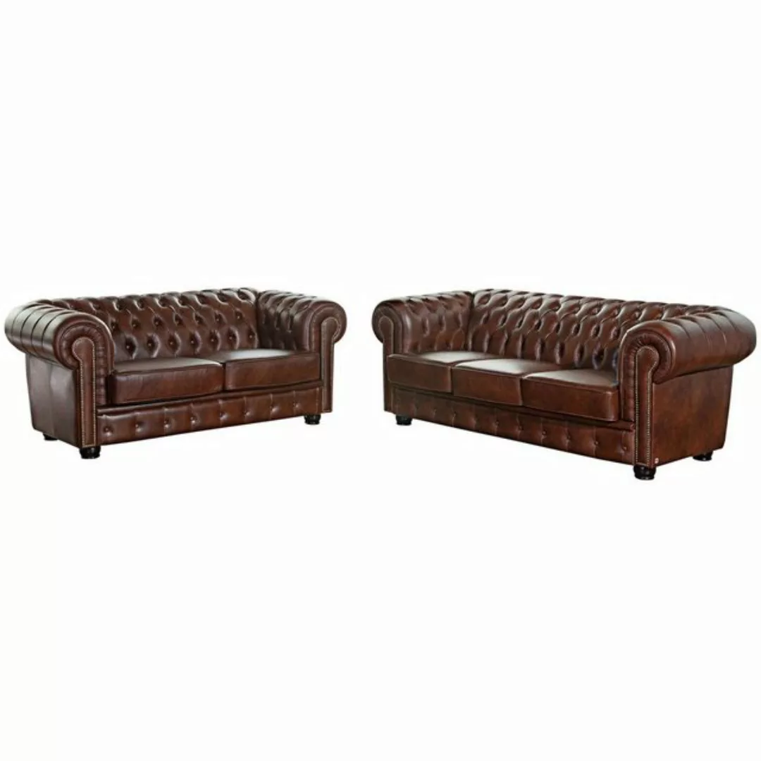 58 aufm Kessel Sofa Sofa 3-Sitzer Kath Bezug Wischleder Buche nussbaum, Spa günstig online kaufen