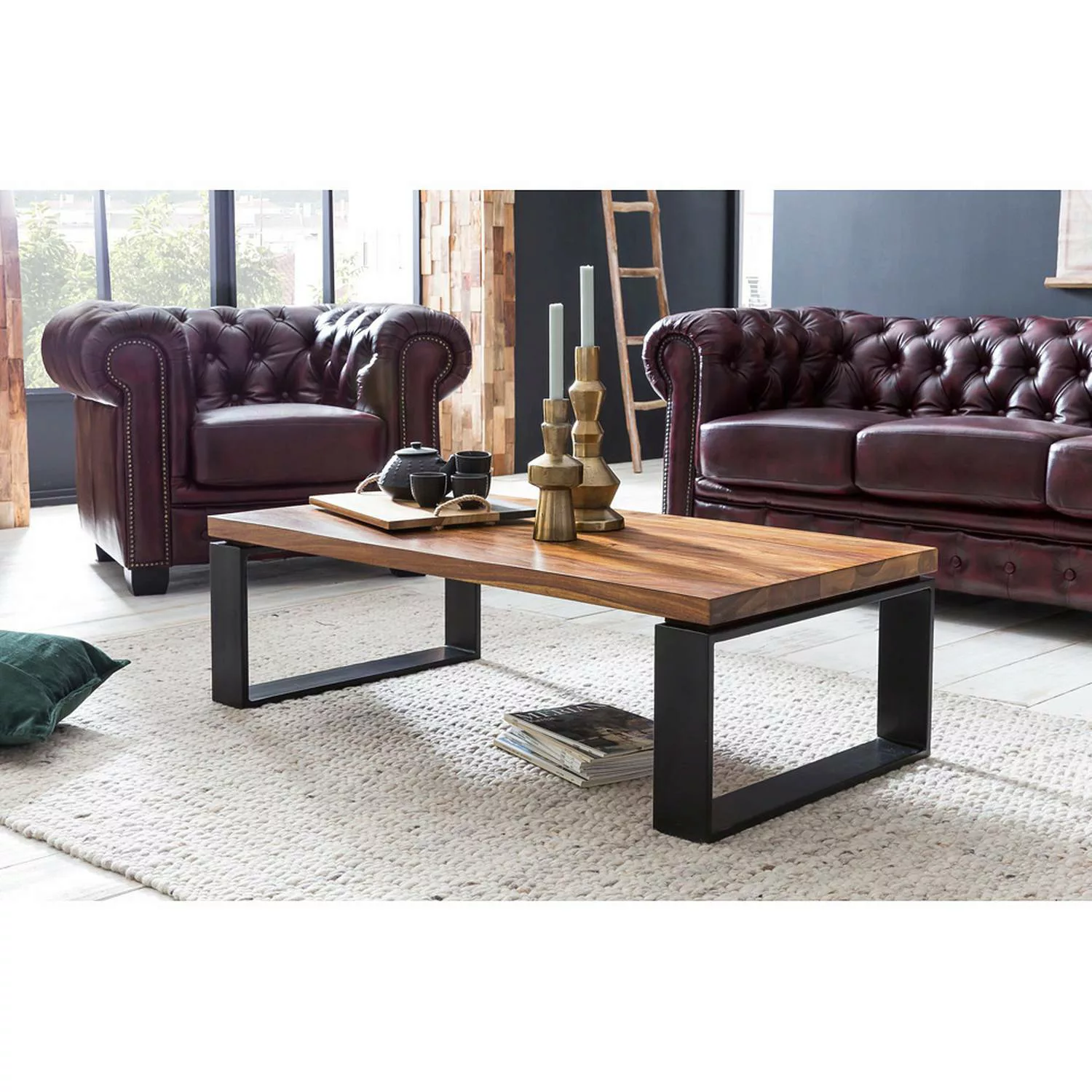 Couchtisch Sheesham 115x35x60cm Massiv Holz B/H/T ca. 115/35/60cm günstig online kaufen