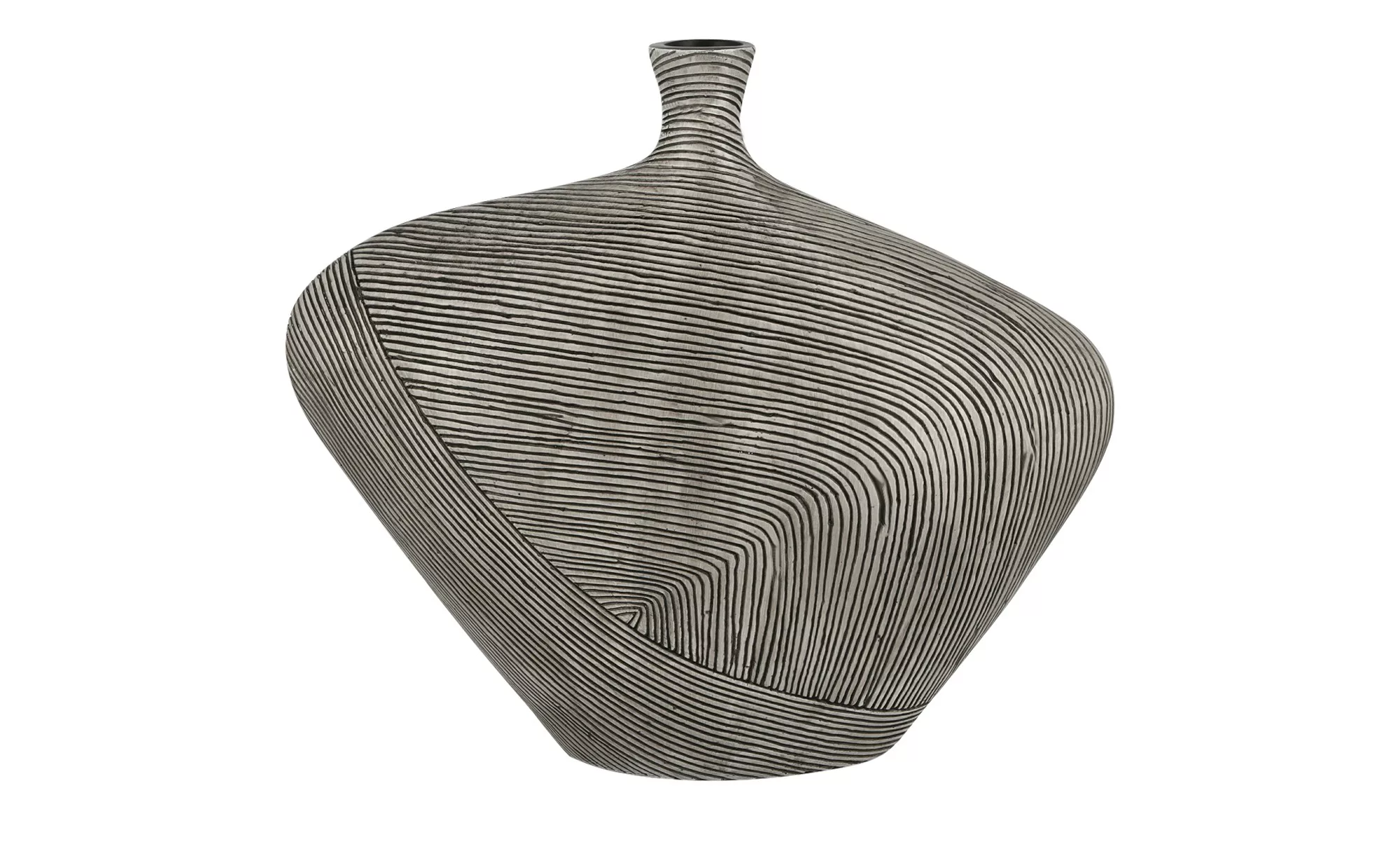 Deko Vase ¦ grau ¦ Polyresin (Kunstharz) ¦ Maße (cm): B: 40 H: 35,5 T: 15,5 günstig online kaufen