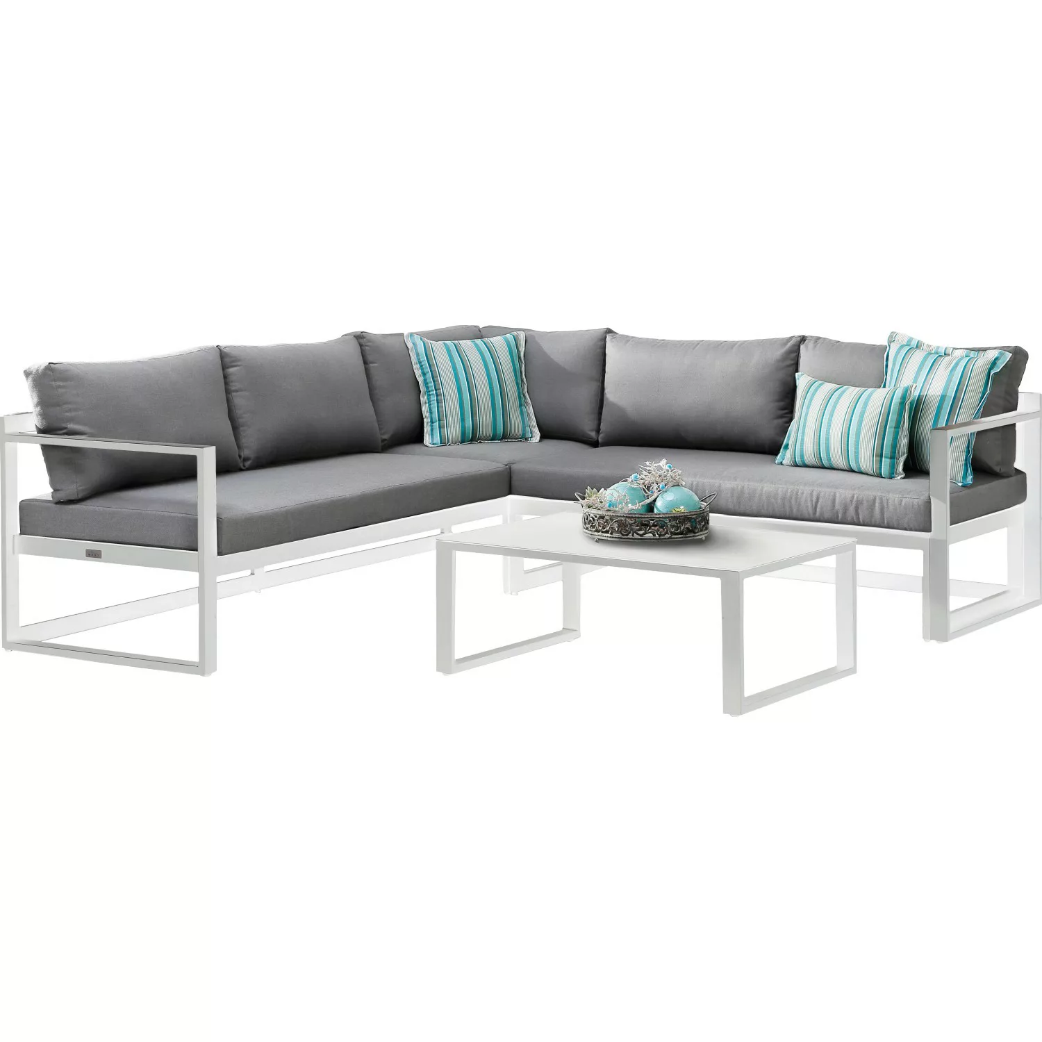 Best Loungeset "Rhodos", (Set, 15 tlg.), bestehend aus 2 Sitzbänken, 1 Tisc günstig online kaufen