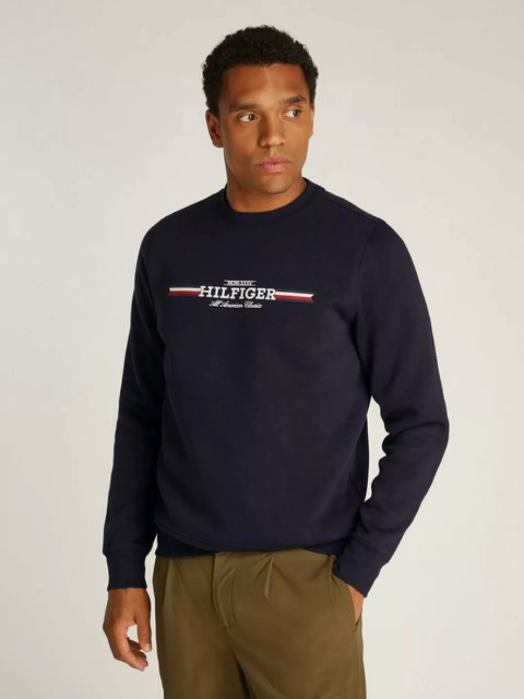 Tommy Hilfiger Sweatshirt "HILFIGER STRIPE SWEATSHIRT", mit mehrfarbigen Pr günstig online kaufen