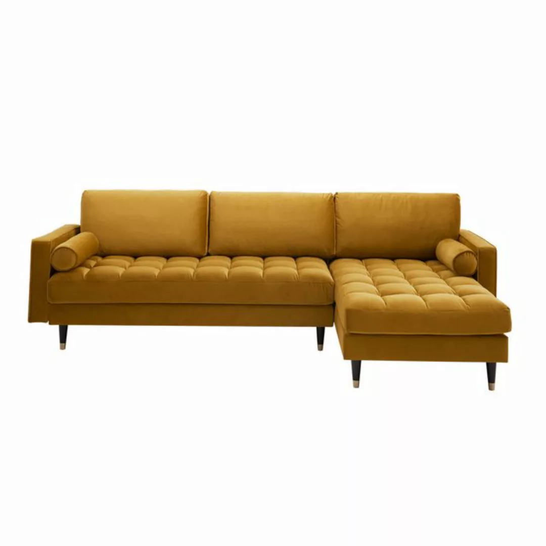 riess-ambiente Ecksofa COZY VELVET 260cm senfgelb / schwarz gold, Einzelart günstig online kaufen