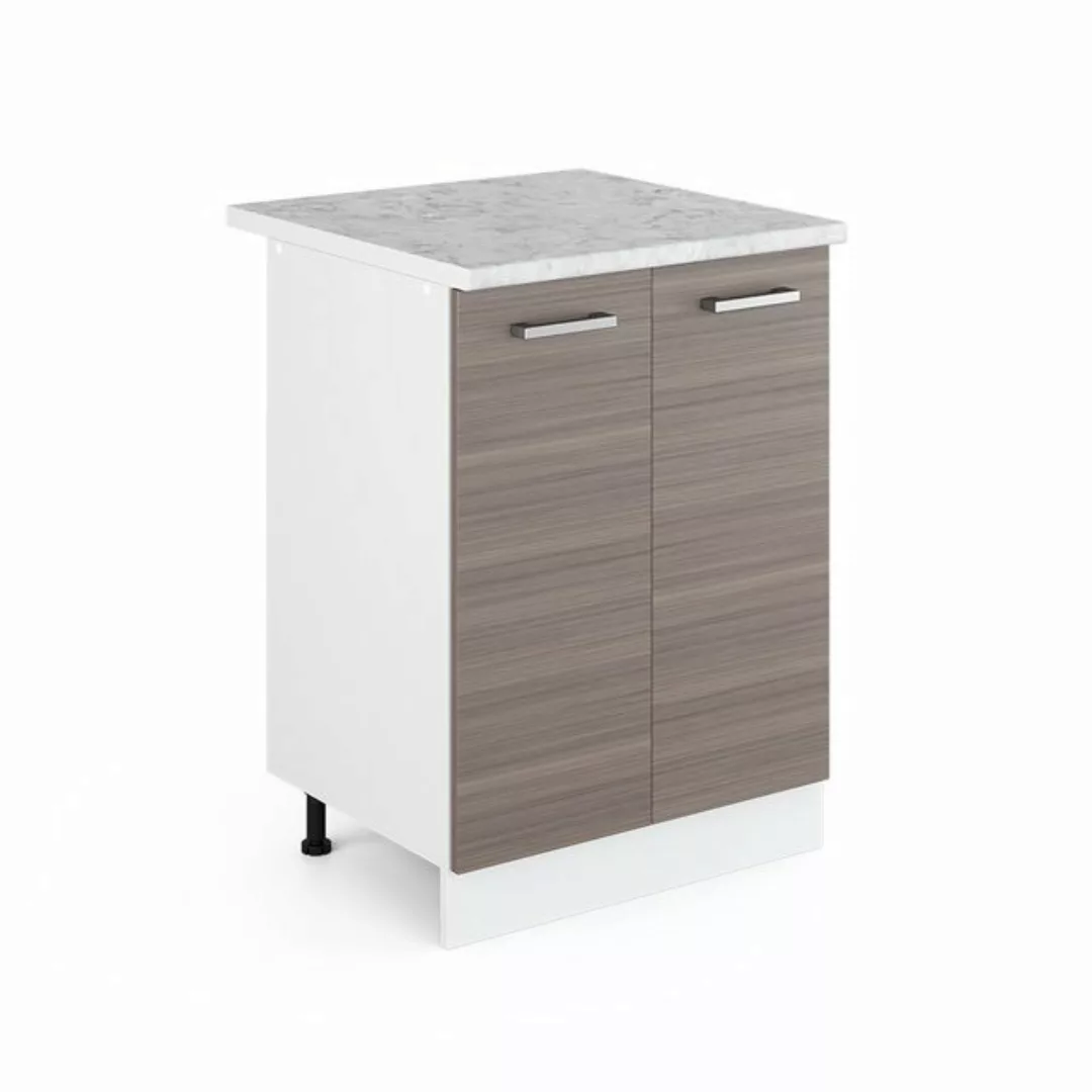 Vicco Unterschrank Küchenschrank + Arbeitsplatte 60 cm R-LINE Edelgrau günstig online kaufen