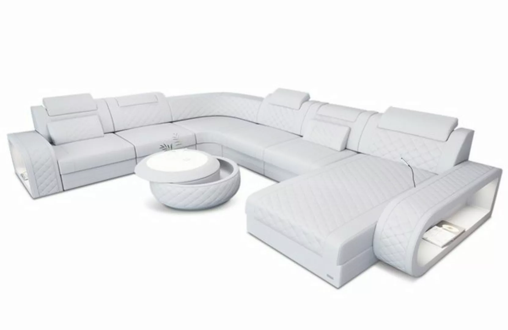 Sofa Dreams Wohnlandschaft Ledercouch Sofa Leder Berlin XXL U Form Ledersof günstig online kaufen