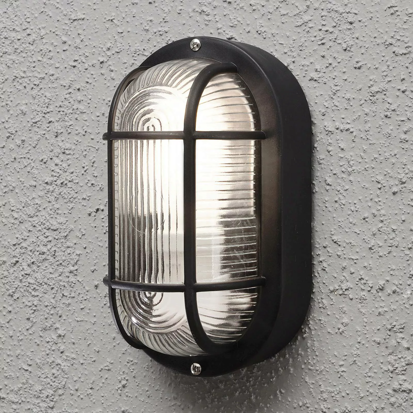 Außenwandlampe Elmas oval, schwarz günstig online kaufen