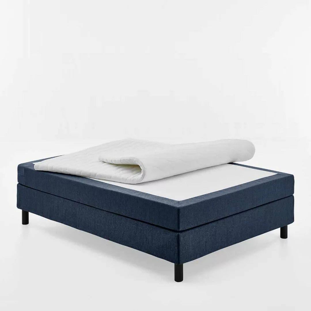 Boxspring Bett in Blau 62 cm Einstiegshöhe günstig online kaufen
