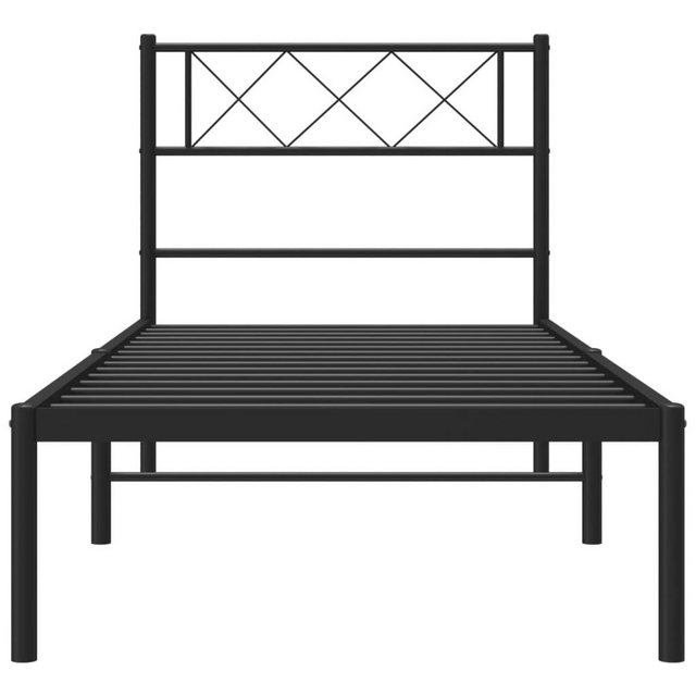 vidaXL Bettgestell Bettrahmen mit Kopfteil Metall Schwarz 80x200 cm Bett Be günstig online kaufen