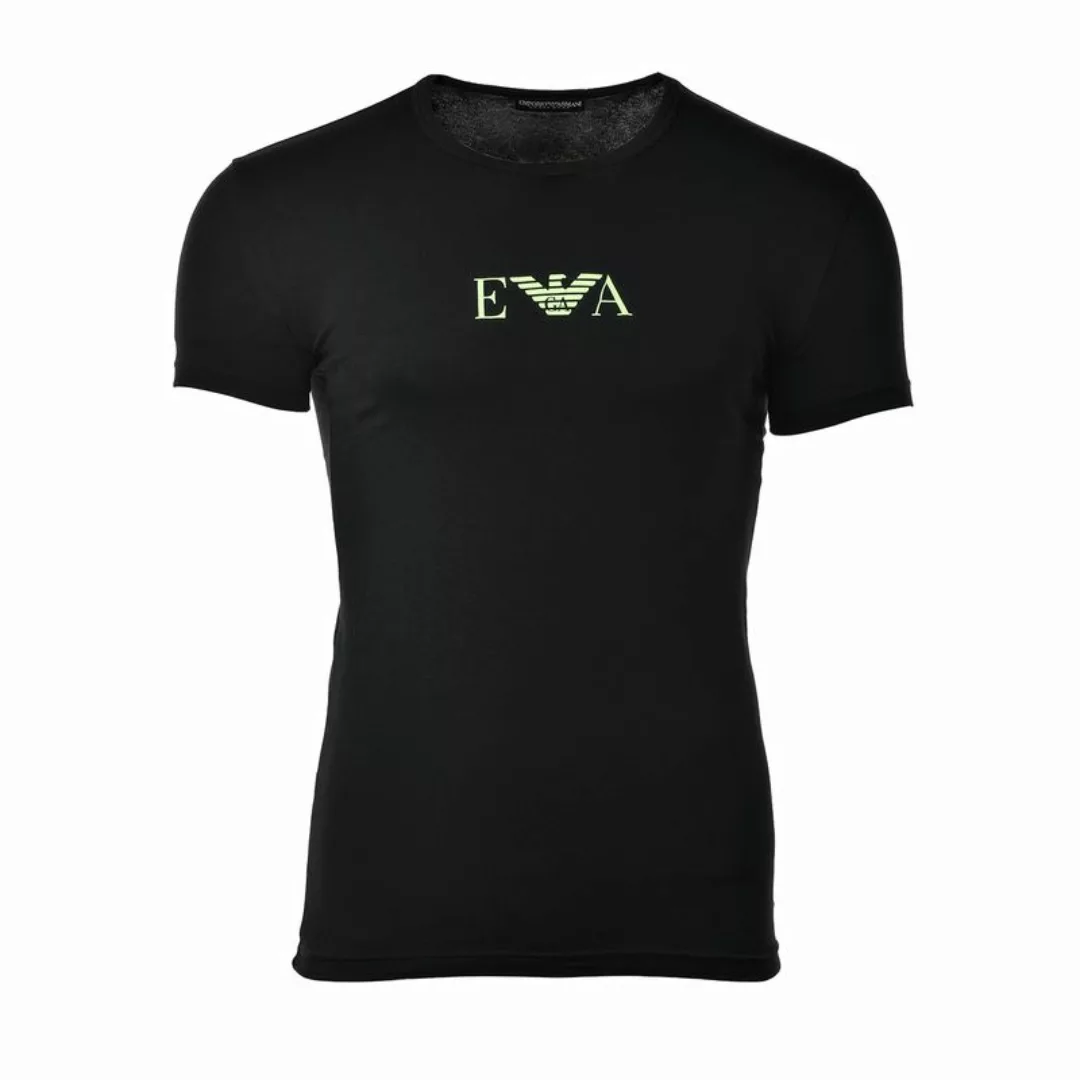 EMPORIO ARMANI Herren T-Shirt - Crew Neck, Rundhals, Stretch Cotton, Logo-P günstig online kaufen