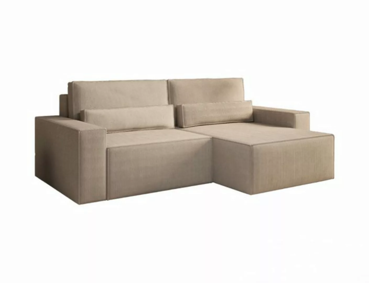 MOEBLO Ecksofa DENVER MINI aus Cord, Ottomane beidseitig montierbar Couch C günstig online kaufen